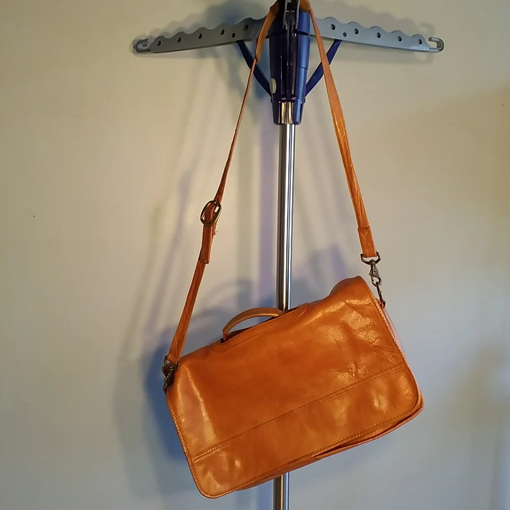 BRIEFCASE VINTAGE LEATHER Distressed Crossbody LAPTOP BAG